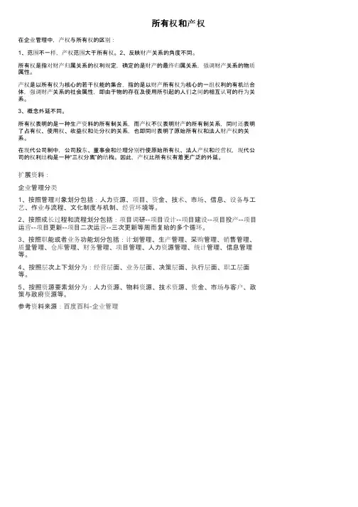 所有权和产权