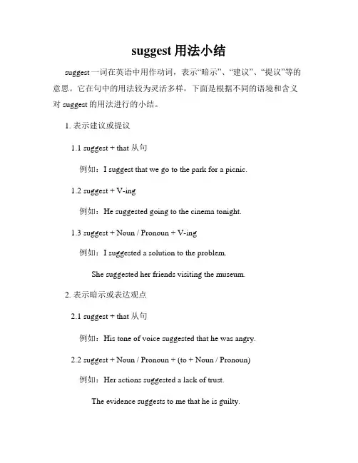 suggest用法小结