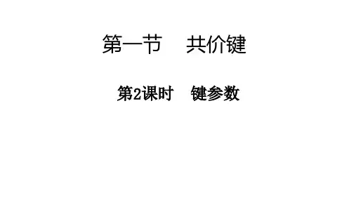 共价键的键参数 高二化学人教版(2019)选择性必修2