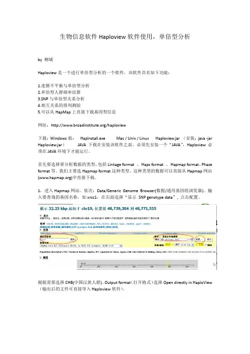 生物信息软件Haploview软件使用