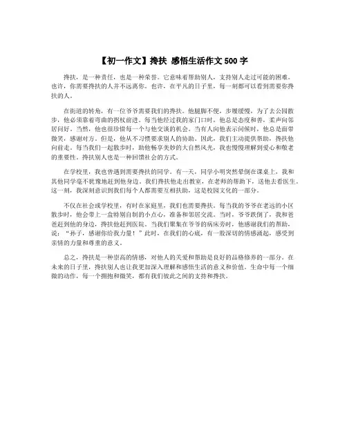 【初一作文】搀扶 感悟生活作文500字