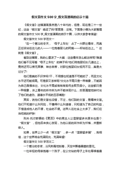 假文盲作文500字_假文盲漫画的启示十篇