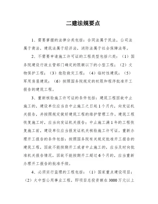 二建法规要点