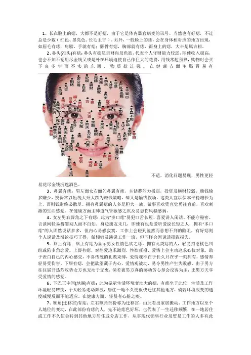 48种身体痣相详解,很全!看命运贵贱