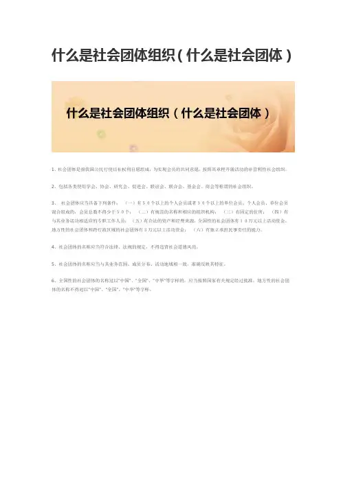 社会团体 社会组织