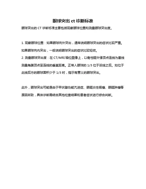 眼球突出ct诊断标准