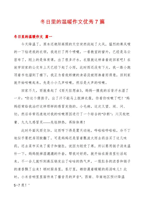 冬日里的温暖作文优秀7篇