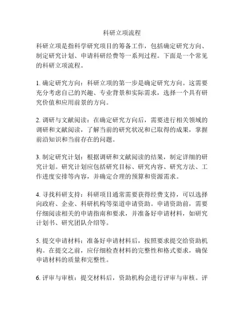 科研立项流程