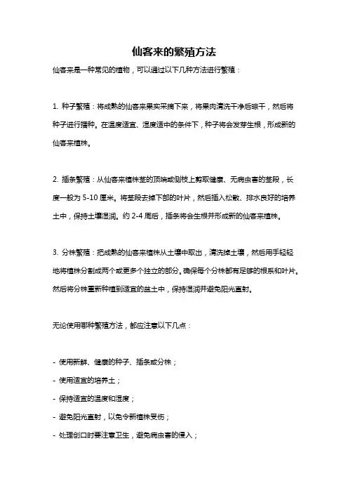 仙客来的繁殖方法