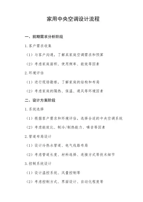 家用中央空调设计流程
