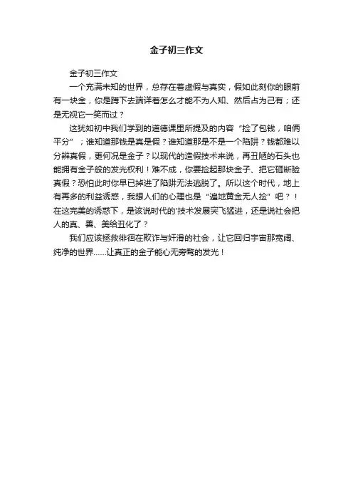 金子初三作文