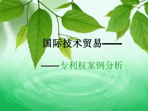 国际技术贸易案例分析——专利权P128案例二