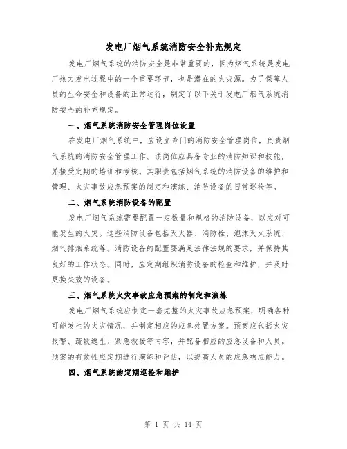 发电厂烟气系统消防安全补充规定（四篇）