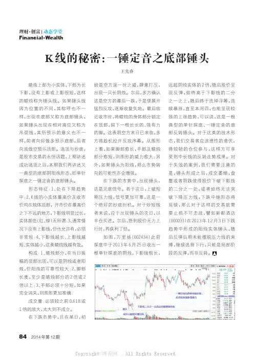 K线的秘密：一锤定音之底部锤头