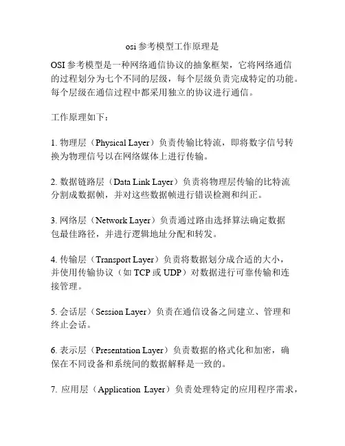 osi参考模型工作原理是