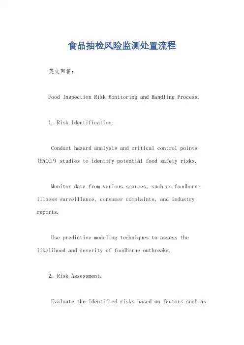 食品抽检风险监测处置流程