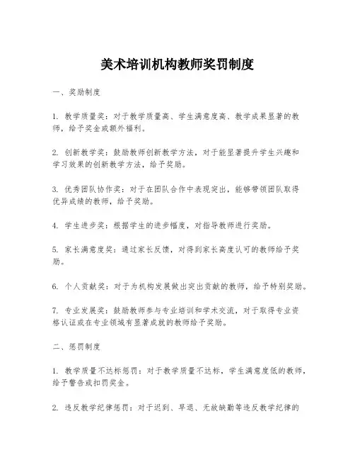 美术培训机构教师奖罚制度
