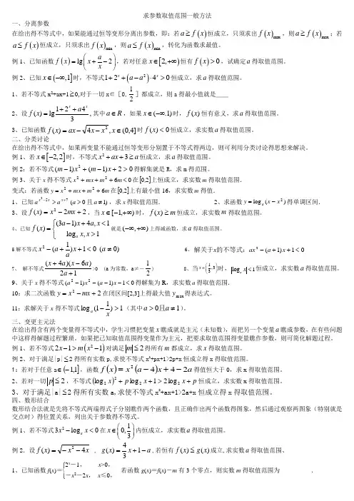 求参数取值范围一般方法