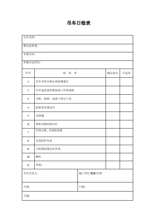 吊车检查表_2