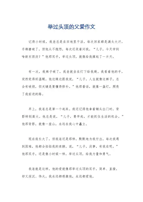 举过头顶的父爱作文