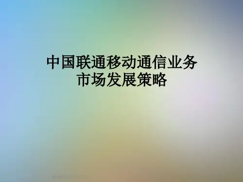 中国联通移动通信业务市场发展策略