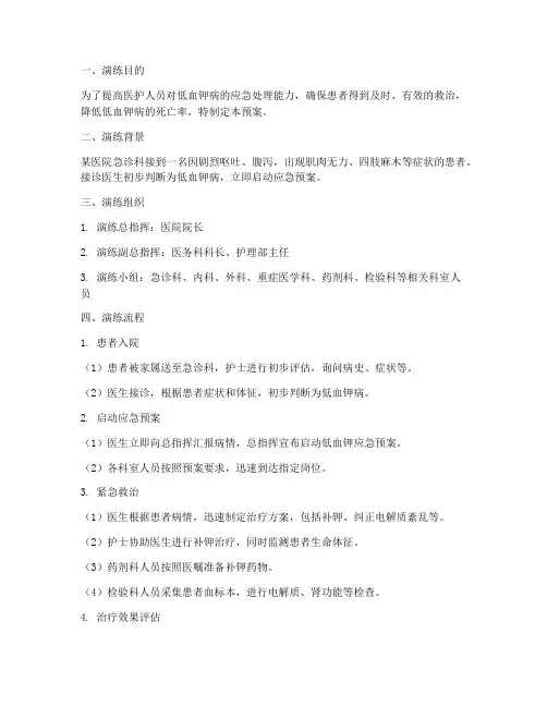 低血钾应急预案演练脚本