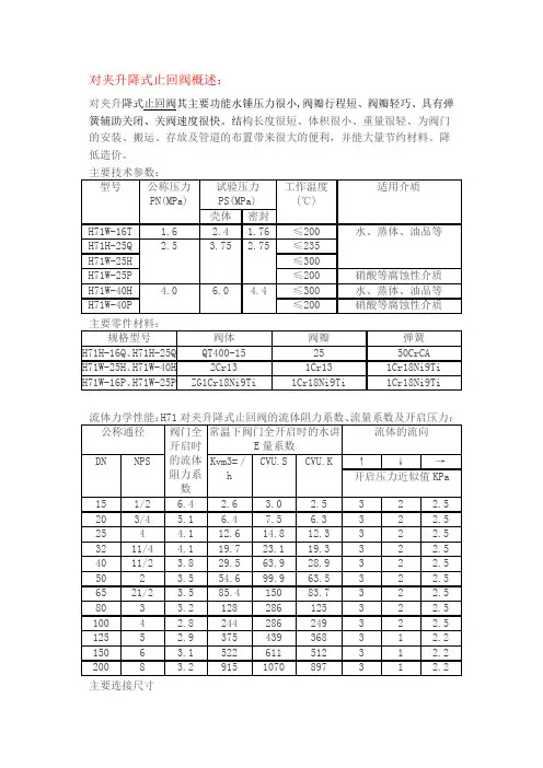 对夹升降式止回阀概述