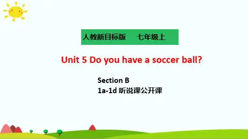全国优质课一等奖人教版初中七年级英语上册《Unit5 SectionB (1a-1d)》活动版课件