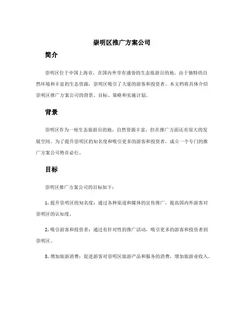 崇明区推广方案公司