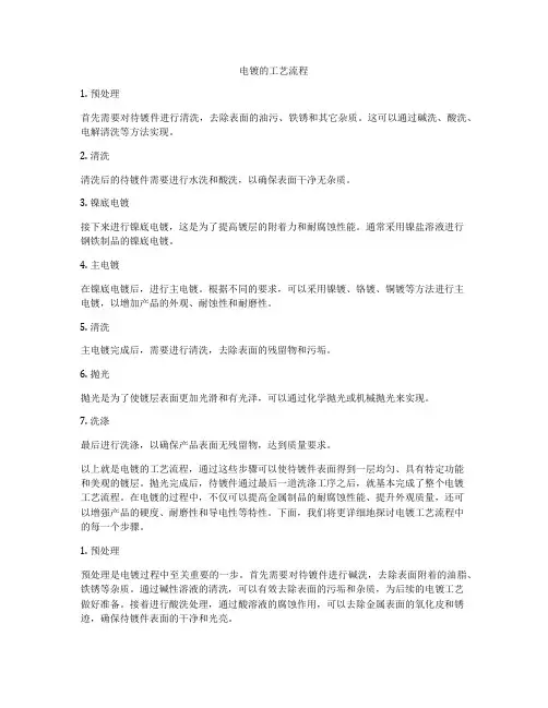 电镀的工艺流程