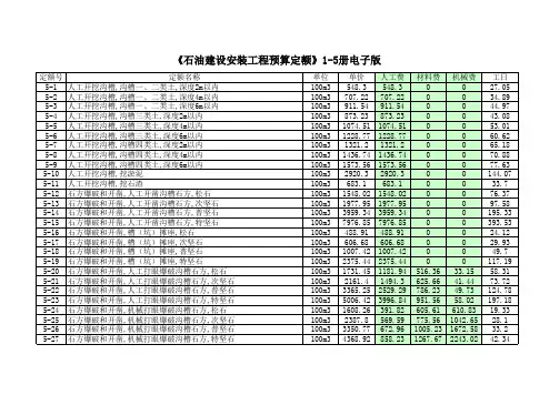 《石油建设安装工程预算定额》1-5册电子版