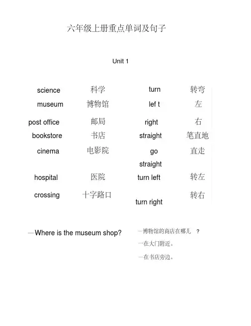 PEP新版,小学英语六年级上下册,复习归纳.doc