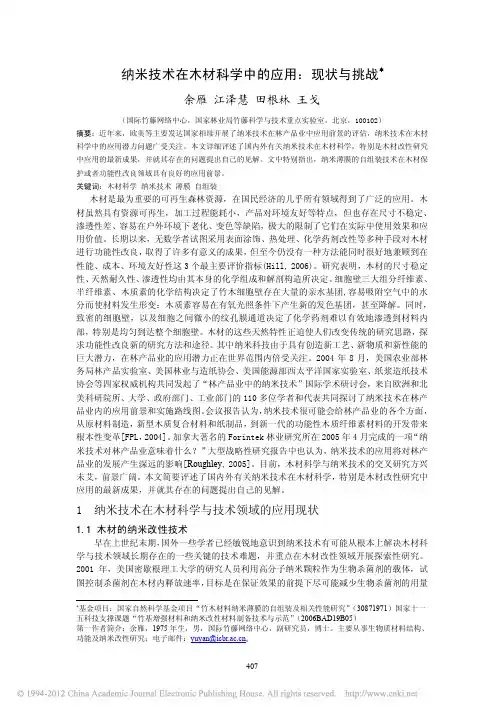 纳米技术在木材科学中的应用_现状与挑战