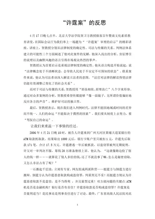 许霆案的反思