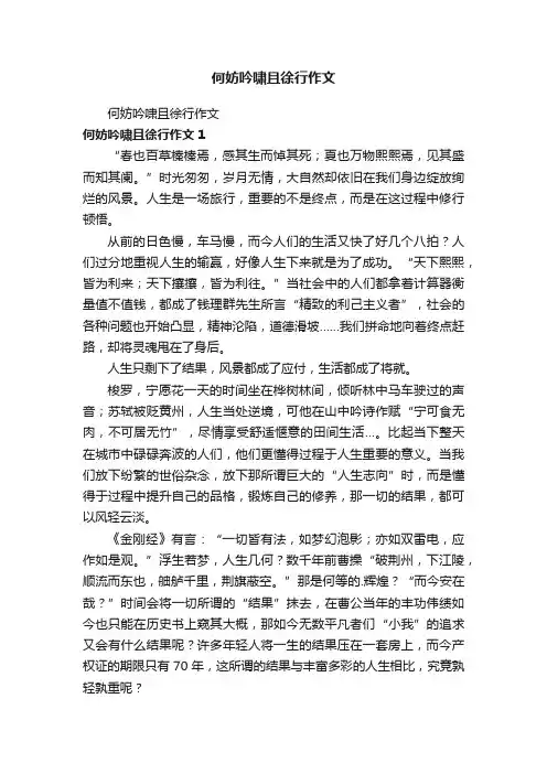 何妨吟啸且徐行作文