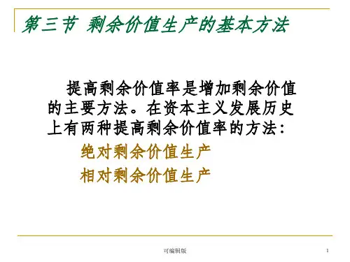 剩余价值生产的基本方法