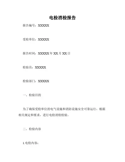电检消检报告
