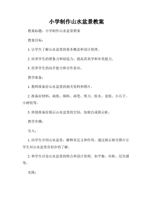 小学制作山水盆景教案