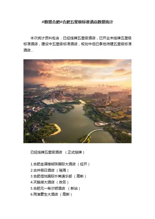#数据合肥#合肥五星级标准酒店数据统计
