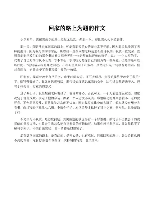 回家的路上为题的作文