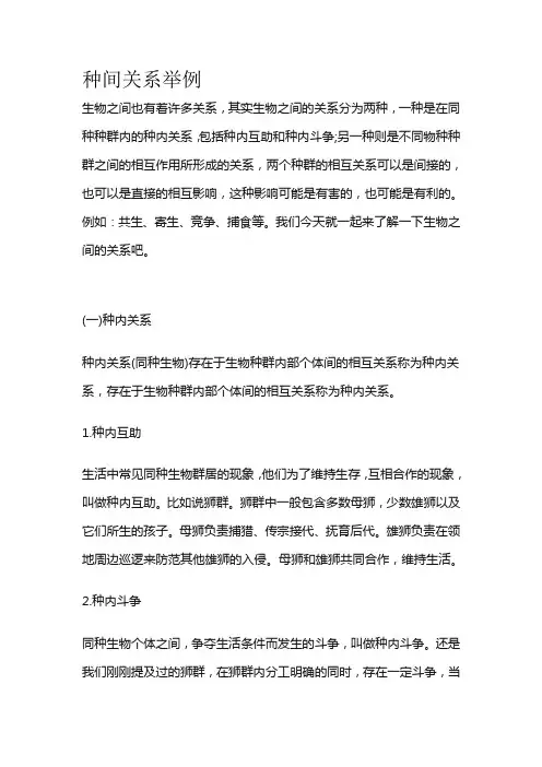 种间关系举例