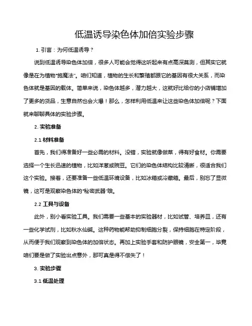低温诱导染色体加倍实验步骤