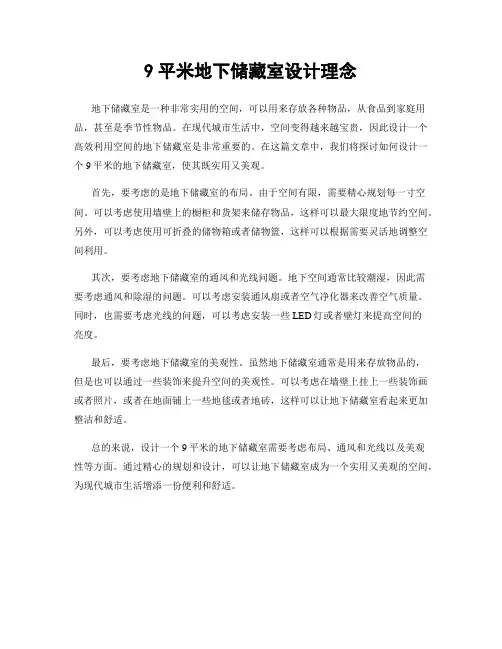 9平米地下储藏室设计理念