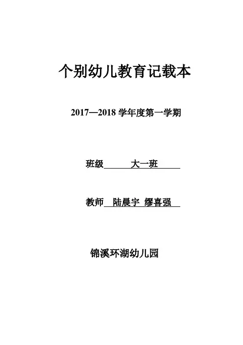 个别幼儿教育记录表