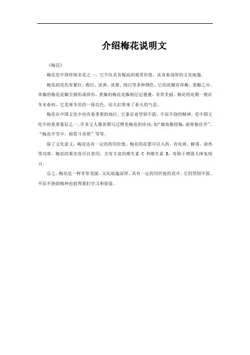 介绍梅花说明文