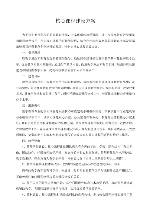 核心课程建设方案 