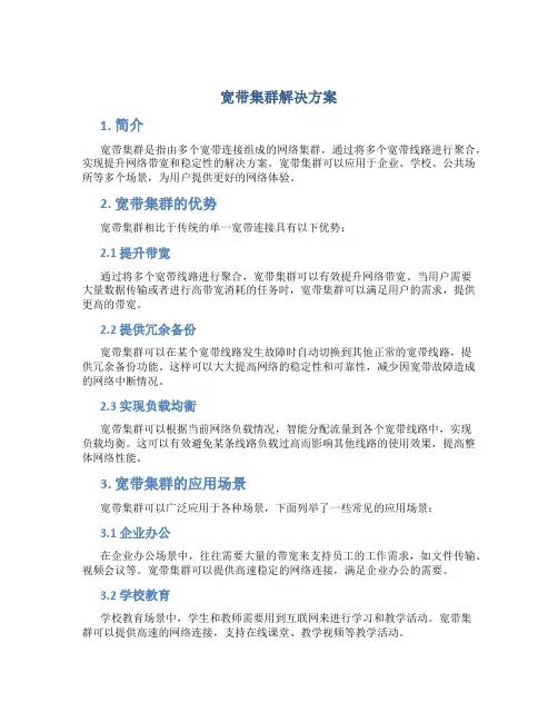 宽带集群解决方案