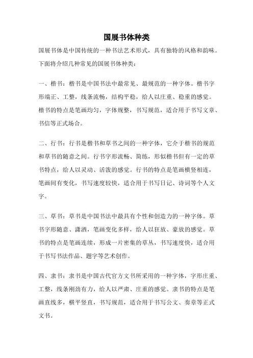 国展书体种类