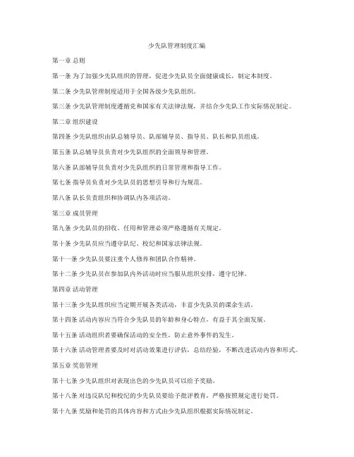 少先队管理制度汇编