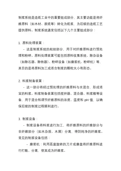 制浆系统的组成